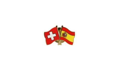 Schweiz spanien flaggen pin - schweiz,