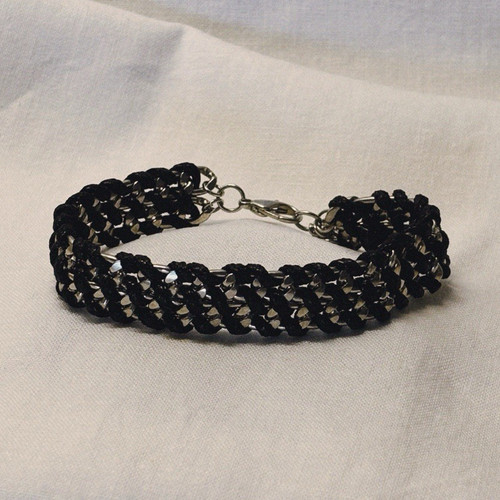 Black silver link - link, chain