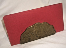 Briefhalter Zettelhalter Visitenkartenhalter Serviettenhalter Messing Libelle Bl