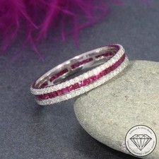 Wert 2150 € Brillant Rubin Ring 750 18 Karat Weiß Gold xxyy