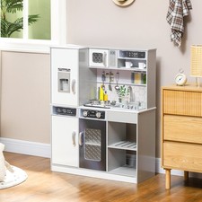 AIYAPLAY Kinderküche Spielküche mit Lichtern & Geräuschen Kochherd, Kühlschrank