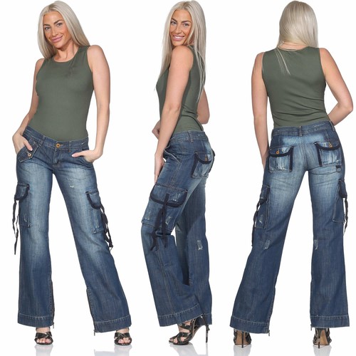 Schlaghose bootcut cargo damen - bootcut,