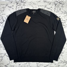 BELSTAFF Herren schwarz Kerrigan Wolle Pullover GRÖSSE 3XL neu mit Etikett authentisch kleine Passform