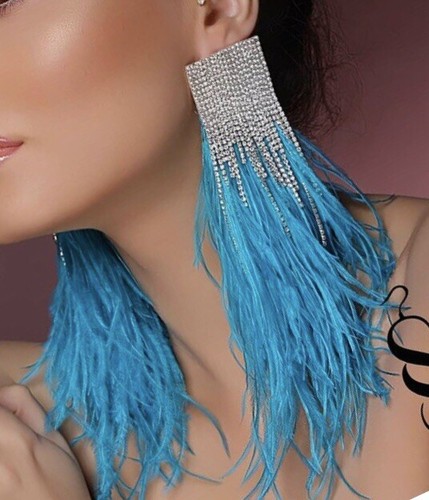 Handgefertigte lange blaue