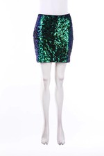 H&M Rock Minirock Pailletten L Metalltöne