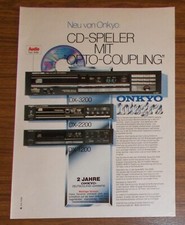 Seltene Werbung ONKYO INTEGRA DX-3200 DX-2200 DX-1200 HiFi CD-Spieler 1986