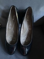 JANA  40 Lack Pumps Schwarz Edel Gr. 6,5 H Bequemweite