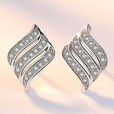 Ohrringe Ohrschmuck 925 Silber Ohrstecker Flügel Zirkonia Strass