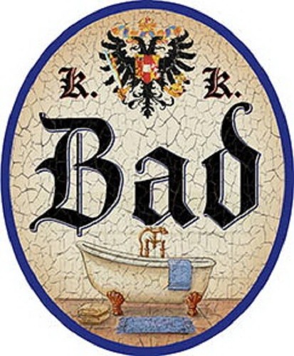 Bad nostalgieschild - +,