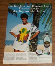 Seltene Werbung BATIDA DE COCO Kokosdrink - Tree-Shirt - Save the Amazon 1991
