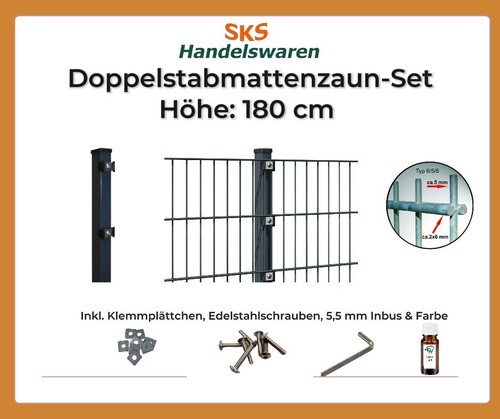 Doppelstabmattenzaun 180 - , cm