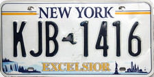 New York Exelsior  Original Nummernschild USA License Plate KJB 1416