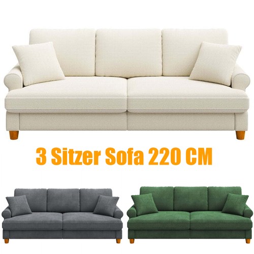 220cm 3sitzer sofa chenille - 220cm,