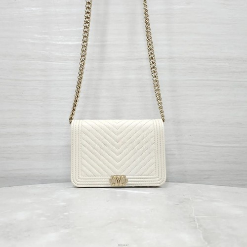 Chanel boy chevron - woc, chain