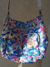 Kipling Umhängetasche floral mit vielen Fächern und Affe Louise