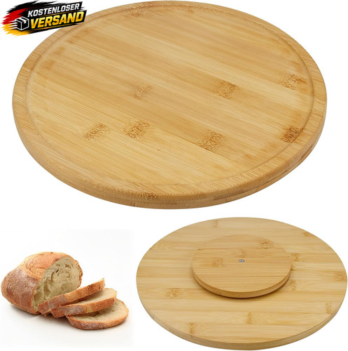 Rundes holz drehteller 30cm - rundes, holz-drehteller