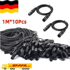 10x 1m Mikrofonkabel 3 pol XLR