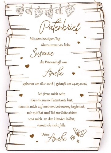 Patenbrief taufe für - patenbrief,