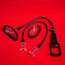 4 Cups Brust Sucker Clit Bondage Brustpumpe Vakuum 2in1 Bondage Breast Pump BDSM