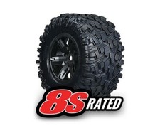 Traxxas 7772X Reifen verklebt (2) links & rechtsTRAXXAS X-MAXX schwarz