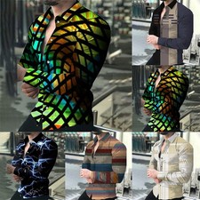 Herren 3D-Druck Anzughemd Slim