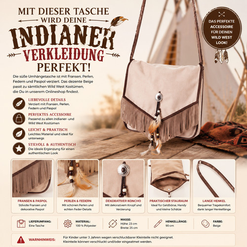 Indianer tasche wild - wild, west