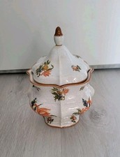 SSF Bonbonerie Deckeldose, Vorratsdose Blumenmotiv Porzellan Made In Italy
