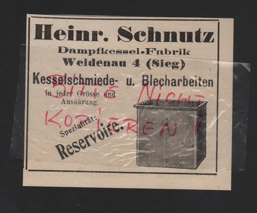 Weidenau werbung 1909 heinr - weidenau,,