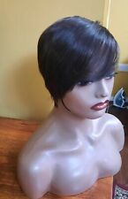 100% Echt Brasilianisches Echthaar Pixie Cut Perücke # 4