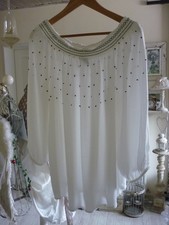 Bluse weiß mit schwarzen Tupfen Gr. 44