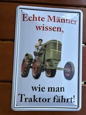 Blechschild 20x30 cm:  Echte Männer wissen wie man Traktor fährt