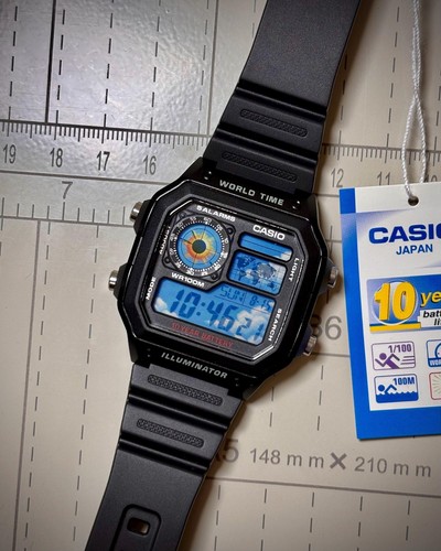Casio mod world time 1200 - world, ae-1200