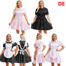 DE Sexy Damen Lackleder Ärmelloses Bodycon Wetlook Slim Fit Party Clubwear Kleid