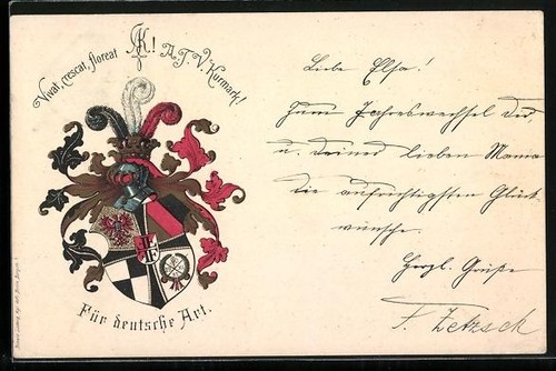 Studentenwappen mit adler - ak,