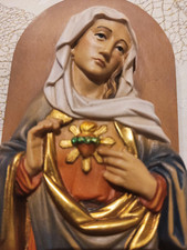 Holzrelief Herz Maria