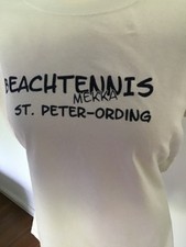 T-Shirt, Shirt von Anvil weiss Gr. M, Beachtennis Mekka St. Peter-Ording