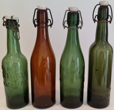 4 alte Bier-Flaschen, Waldschlösschen Brauerei Dresden u.a. Rarität