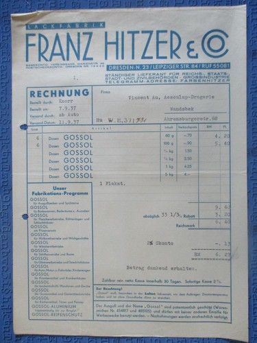 Rechnung lackfabrik - rechnung,