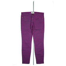 CURRENT ELLIOTT Damen super stretch Jeans 7/8 Hose slim fit Gr.28 W30 Lila Punkt