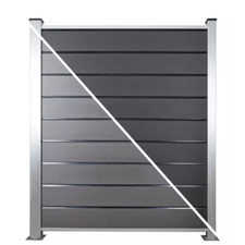 HORI Designer WPC Zaun Komplettset Sichtschutzzaun inkl. Alu-Pfosten + Konsolen