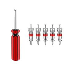 Ventilausdreher + 5 Ventile Autoventil Ventil PKW Auto Ventilschlüssel Einsatz