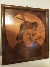 Sehr schönes Holz Intasien Porträt, Louis Trenker?