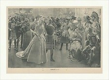 Faschingsball Kostüme Indianer Ritter Tanzen Verkleidung Adel Holzstich C 1259