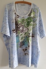 Big&Chic, T-Shirt mit Print & Steinchen Damen, Mehrfarbig, Kurzarm,Gr.50 UVP 35€