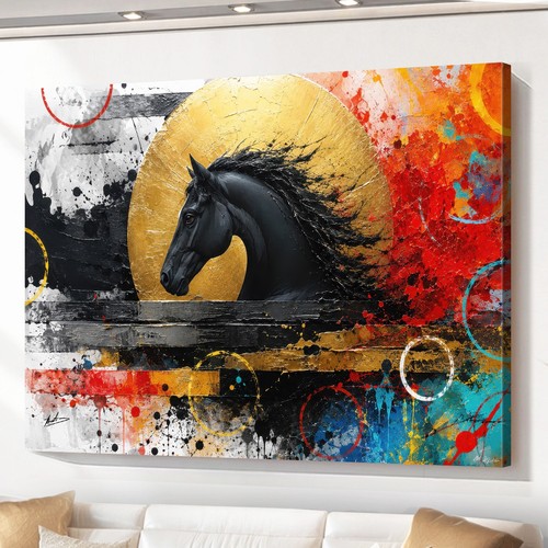 Leinwandbild pferd abstrakt - leinwandbild,