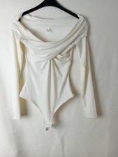 H&M Body Gr. XS Wollweiß Extravagant super Ausschnitt sehr EDEL  NEU