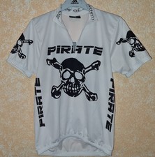 Pirate Hamburg MTB Fahrrad Trikot Kurz Weiß Skull Gr.XL Neuwertig Reflektor 