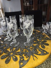 6er Set Kristall-Sektgläser /