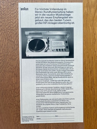 Braun audio 250 stereo - 250, anlage