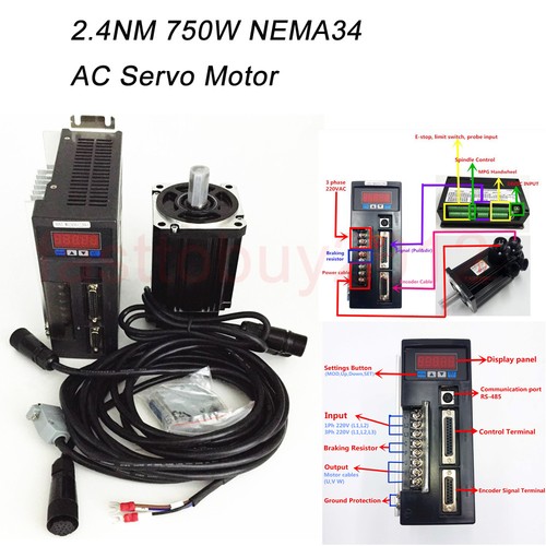 750w nema34 servomotor 4nm - nema34, 2.4nm